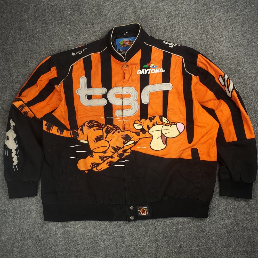 JH Design Tigger Jacket Mens 4XL Embroidered Denim Disney Nascar Daytona 2006